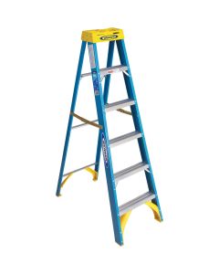 Werner 6 Ft. Fiberglass Step Ladder with 250 Lb. Load Capacity Type I Ladder Rating