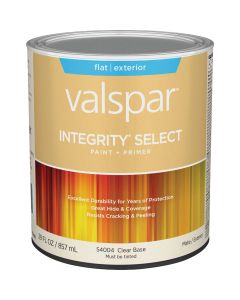 Valspar Integrity Select Flat Paint & Primer Exterior Paint, Clear Base, 1 Qt.