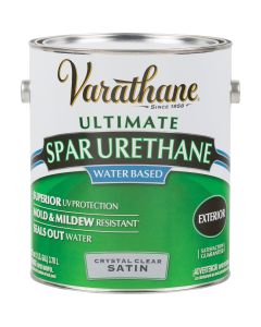 Varathane Satin Clear Water Based Exterior Spar Urethane, 1 Gal.