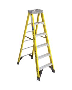 Werner 6 Ft. Fiberglass Step Ladder with 375 Lb. Load Capacity Type IAA Ladder Rating