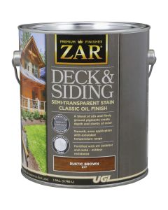 ZAR Semi-Transparent Deck and Siding Stain, Rustic Brown, 1 Gal.