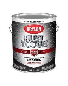Krylon Rust Tough Oil-Based Gloss Rust Control Enamel, White, 1 Gal.