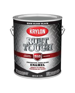 Krylon Rust Tough Oil-Based Gloss  Rust Control Enamel, Black, 1 Gal.