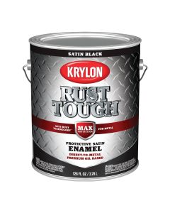 Krylon Rust Tough Oil-Based Satin  Rust Control Enamel, Black, 1 Gal.