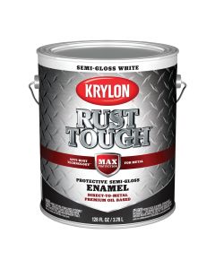 Krylon Rust Tough Oil-Based Semi-Gloss Rust Control Enamel, White, 1 Gal.