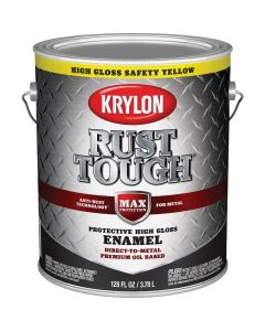 Krylon Rust Tough Gloss Anti-Rust Safety Color Rust Control Enamel, Safety Yellow, 1 Gal.