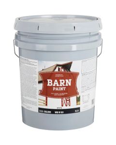Do it Best Latex Flat Exterior Barn Paint, White, 5 Gal.