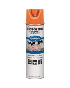 Rust-Oleum Industrial Choice 17 Oz. Fluorescent Orange Livestock Marking Paint