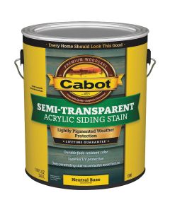 Cabot Semi-Transparent Exterior Siding Stain, 1306 Neutral Base, 1 Gal.
