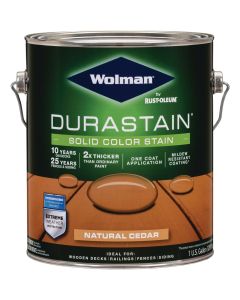 Wolman DuraStain One Coat Solid Color Exterior Stain, Natural Cedar 1 Gal.