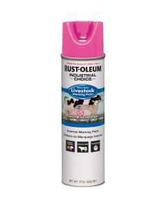 Rust-Oleum Industrial Choice 17 Oz. Fluorescent Pink Livestock Marking Paint