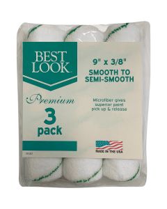 Best Look 9 In. x 3/8 In. Microfiber Roller Cover (3-Pack)