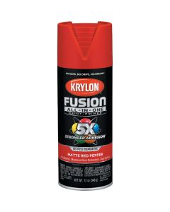 Krylon Fusion All-In One 12 Oz. Matte Spray Paint, Red Pepper