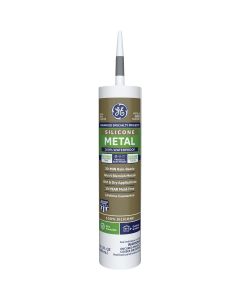 GE Metal Silicone 2 Sealant, Metallic Grey, 10.1 Oz.
