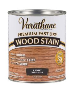Varathane Fast Dry Light Walnut Urethane Modified Alkyd Interior Wood Stain, 1 Qt.