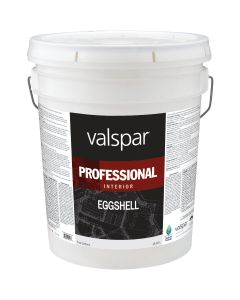 Valspar Professional Latex Eggshell Interior Wall Paint, High Hide White, 5 Gal.