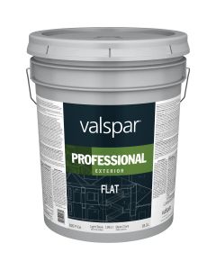 Valspar Professional 100% Acrylic Flat Exterior House Paint, Light Base, 5 Gal.