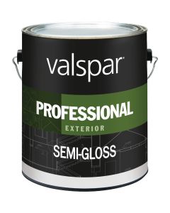 Valspar Professional 100% Acrylic Semi-Gloss Exterior House Paint, White, 1 Gal.