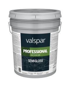 Valspar Professional 100% Acrylic Semi-Gloss Exterior House Paint, White, 5 Gal.