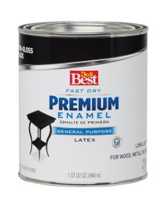 Do it Best Fast Dry Acrylic Latex Semi-Gloss Premium Enamel, Black, 1 Qt.