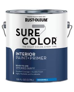 Rust-Oleum Sure Color Eggshell Smoked Navy Interior Wall Paint and Primer, Gallon