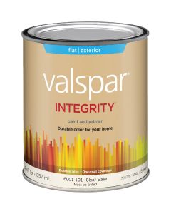 Valspar Integrity Latex Paint And Primer Flat Exterior House Paint, Clear Base, 1 Qt.