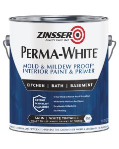 Zinsser Perma-White White-Tintable Satin Gallon Mildew Paint