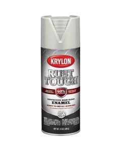 Krylon Rust Tough 12 Oz. Gloss Alkyd Enamel Spray Paint, Light Gray