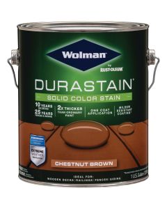 Wolman DuraStain One Coat Solid Color Exterior Stain, Chestnut Brown 1 Gal.
