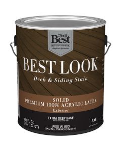 Best Look Solid Deck & Siding Exterior Stain, Extra Deep Base, 1 Gal.