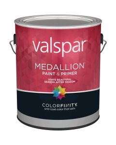 Valspar Medallion 100% Acrylic Paint & Primer Semi-Gloss Exterior House Paint, Black, 1 Gal.