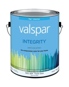 Valspar Integrity Latex Paint And Primer Flat Interior Wall Paint, Pastel Base, 1 Gal.