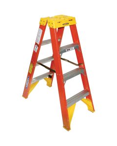 Werner 4 Ft. Fiberglass Twin Step Step Ladder with 300 Lb. Load Capacity Type IA Ladder Rating
