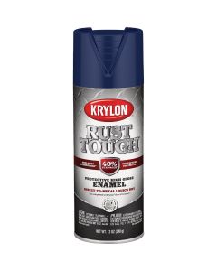 Krylon Rust Tough 12 Oz. Gloss Alkyd Enamel Spray Paint, Navy Blue