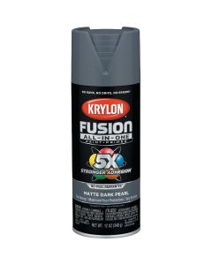 Krylon Fusion All-In One 12 Oz. Matte Spray Paint, Dark Pearl