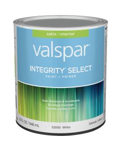Valspar Integrity Select Paint & Primer Satin Interior Paint, White, 1 Qt.