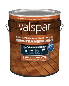 Valspar Semi Transparent Deck Stain, Redwood, 1 Gal.