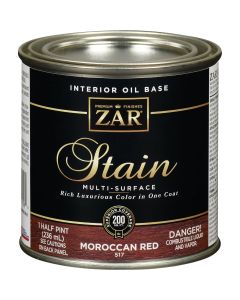 Zar 1/2 Pt. Moroccan Red Oil-Based Multi-Surface Interior Stain