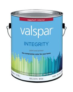Valspar Integrity Latex Paint And Primer Eggshell Interior Wall Paint, White, 1 Gal.