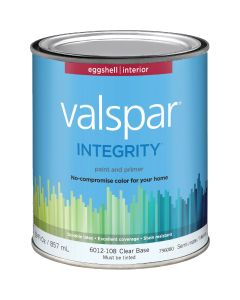 Valspar Integrity Latex Paint And Primer Eggshell Interior Wall Paint, Clear Base, 1 Qt.
