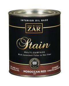 Zar 1 Qt. Moroccan Red Oil-Based Multi-Surface Interior Stain