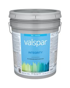 Valspar Integrity Latex Paint And Primer Flat Interior Wall Paint, Pastel Base, 5 Gal.