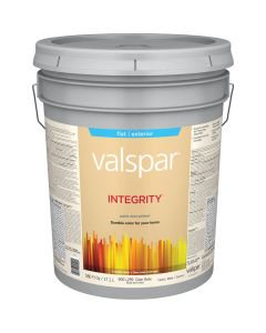 Valspar Integrity Latex Paint And Primer Flat Exterior House Paint, Clear Base, 5 Gal.
