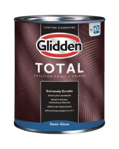 Glidden Total Exterior Paint + Primer Semi-Gloss Midtone Base Quart