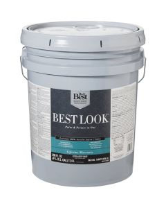 Best Look 100% Acrylic Latex Premium Paint & Primer In One Satin Exterior House Paint, Extra Deep Base, 5 Gal.