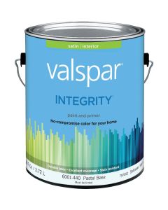 Valspar Integrity Latex Paint And Primer Satin Interior Wall Paint, Pastel Base, 1 Gal.