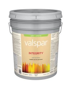 Valspar Integrity Latex Paint And Primer Satin Exterior House Paint, White, 5 Gal.