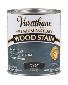 Varathane Fast Dry Worn Navy Urethane Modified Alkyd Interior Wood Stain, 1 Qt.