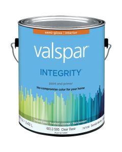 Valspar Integrity Latex Paint And Primer Semi-Gloss Interior Wall Paint, Clear Base, 1 Gal.
