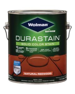 Wolman DuraStain One Coat Solid Color Exterior Stain, Natural Redwood 1 Gal.